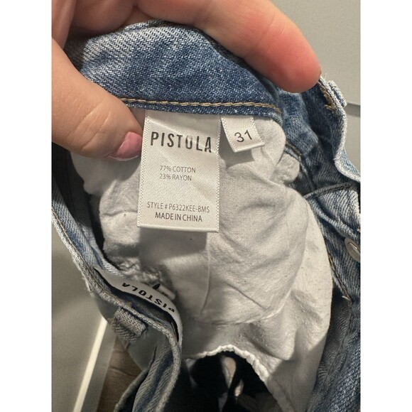 Pistola Jeans Presley Distressed High Rise Relaxed Roller Size 31 Womens Box A - Picture 4 of 4